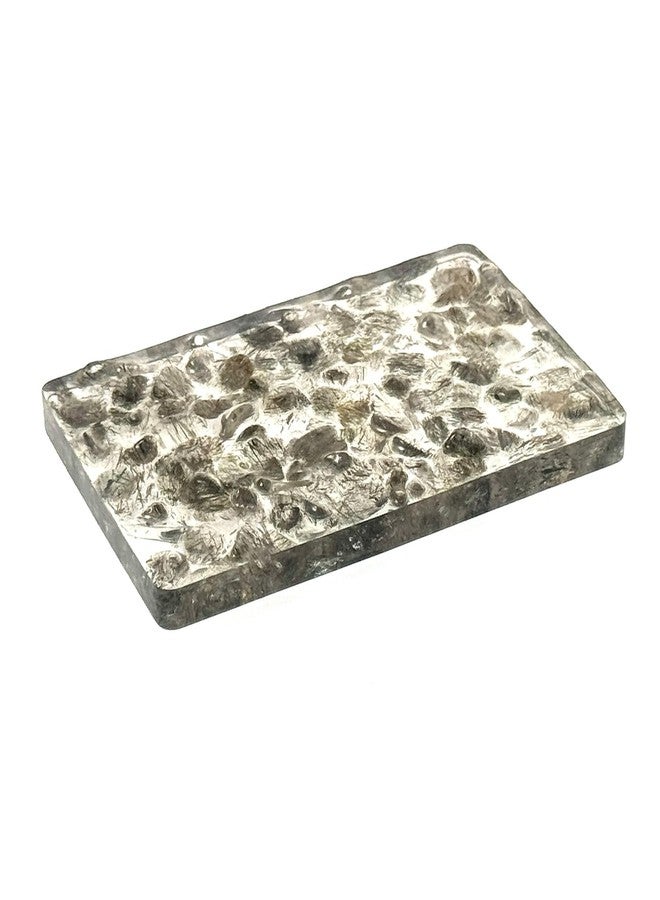 vinsiora NatureGlow Soap Holder, Rustic Stone Design Soap Dish, Durable Resin Tray for Bathroom Kitchen Sink, 4.72x3.14x0.7 inches (Hair Crystal Soap Rack) - Image 1